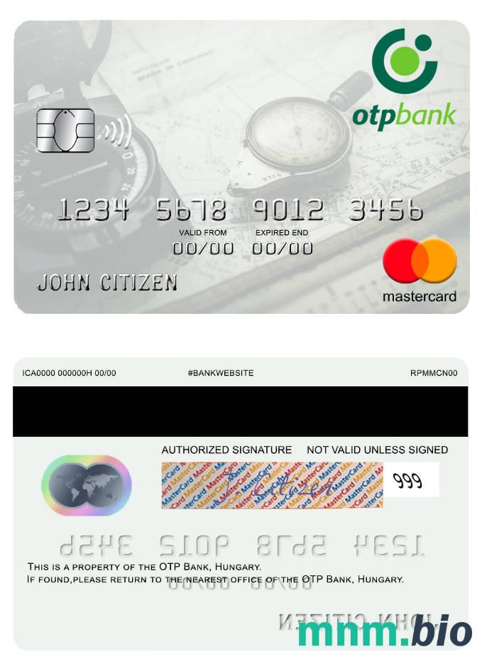 Hungary OTP Bank przykład karty mastercard w formacie PSD